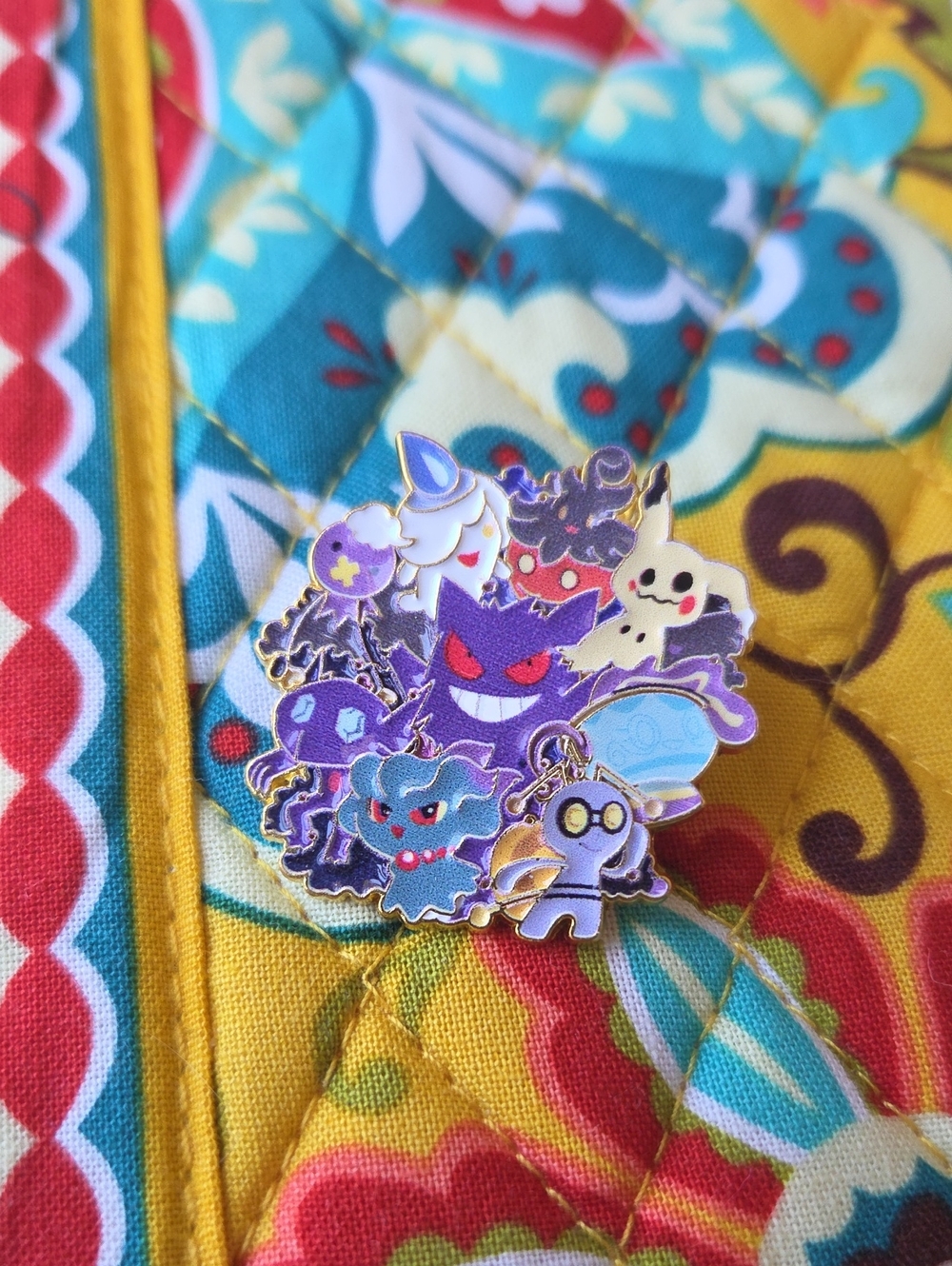 Pokemon Purple Ghost-Type Enamel Pin Cluster